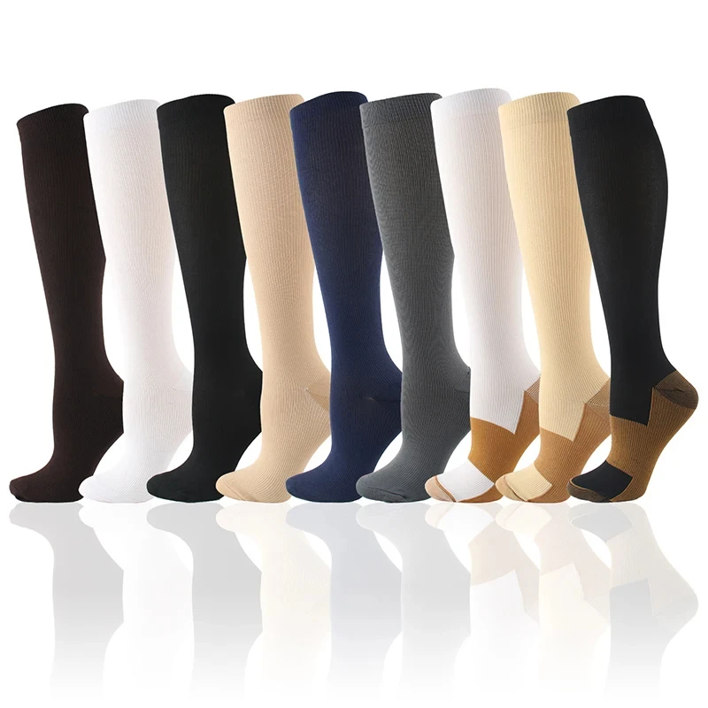 Echinacea - Chaussettes de Compression médicales, couleur unie,